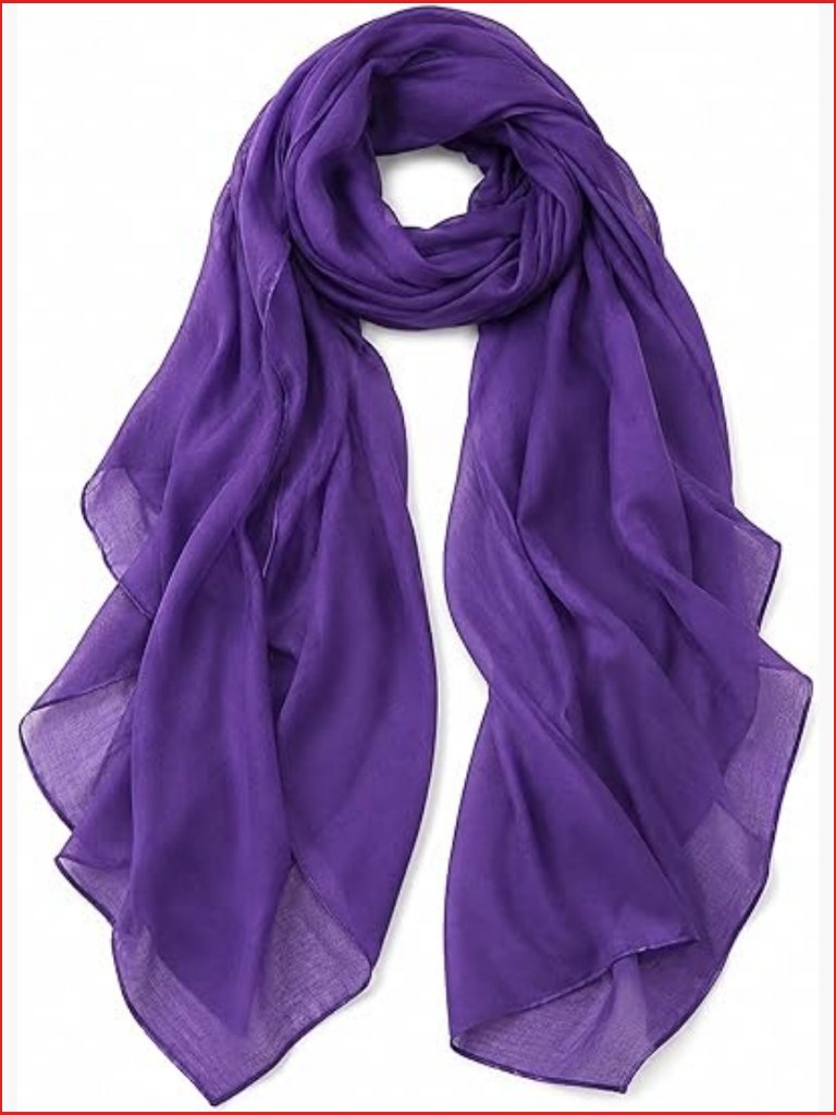 Women's Solid Lightweight Sheer Wrap Scarf 71x31 Polyester